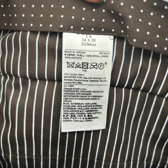 BANANA REPUBLIC Men's Gray 100% Wool Standard Fit Trouser Pants Size 34 x 36 - Picture 7 of 7